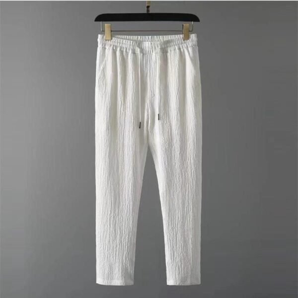 Men's Crinkled Co-Ord Set White - Image 3