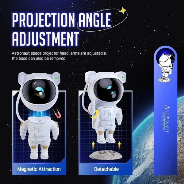 Astronaut Galaxy Projector - 360 Magnetic Head Rotation, Remote Control - Image 8